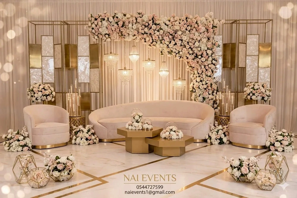 Wedding styling setup