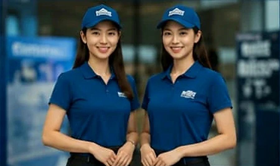 Brand ambassadors in coordinated uniforms