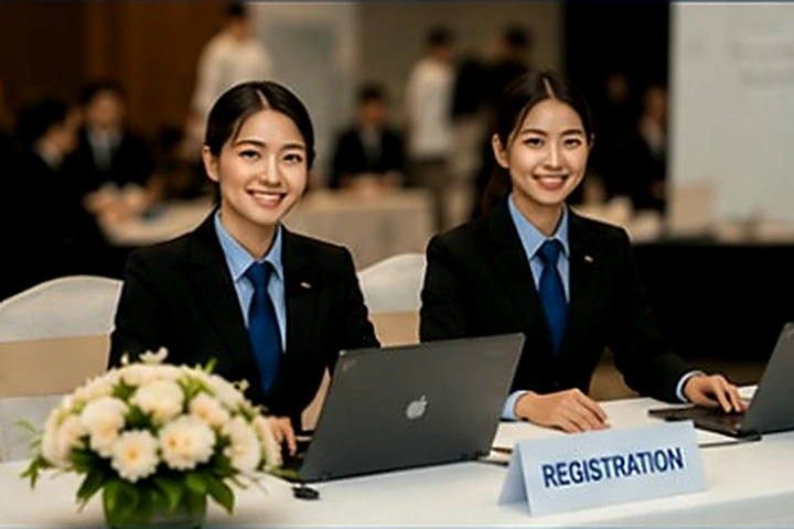 NAI Events exhibition and registration staff in the UAE