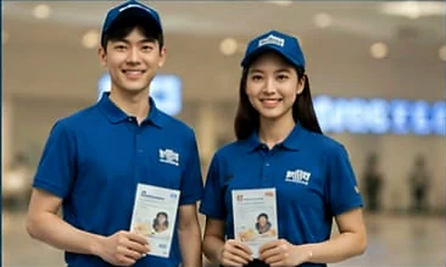 Promotional staff with event credentials